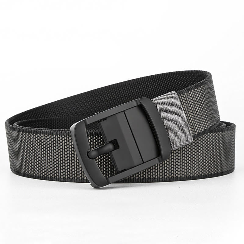 Men's Two Side Use Rotatable Buckle Sports Belt - Black+Dark Gray - 54 - image 12