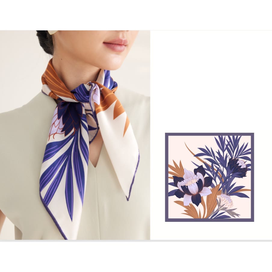 Women's Protea Floral Spring Silk Thin Scarf - image 3