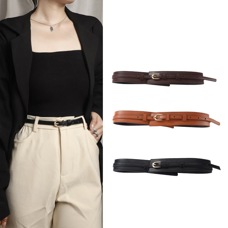 Detachable Leather Belt Women's Dual Use Corset Belt - image 0