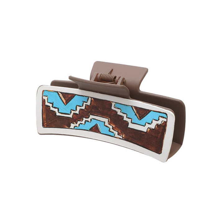 Women's Cowgirl Style Cactus Print Coffee Hair Claw Clip - Style #2 - image 5