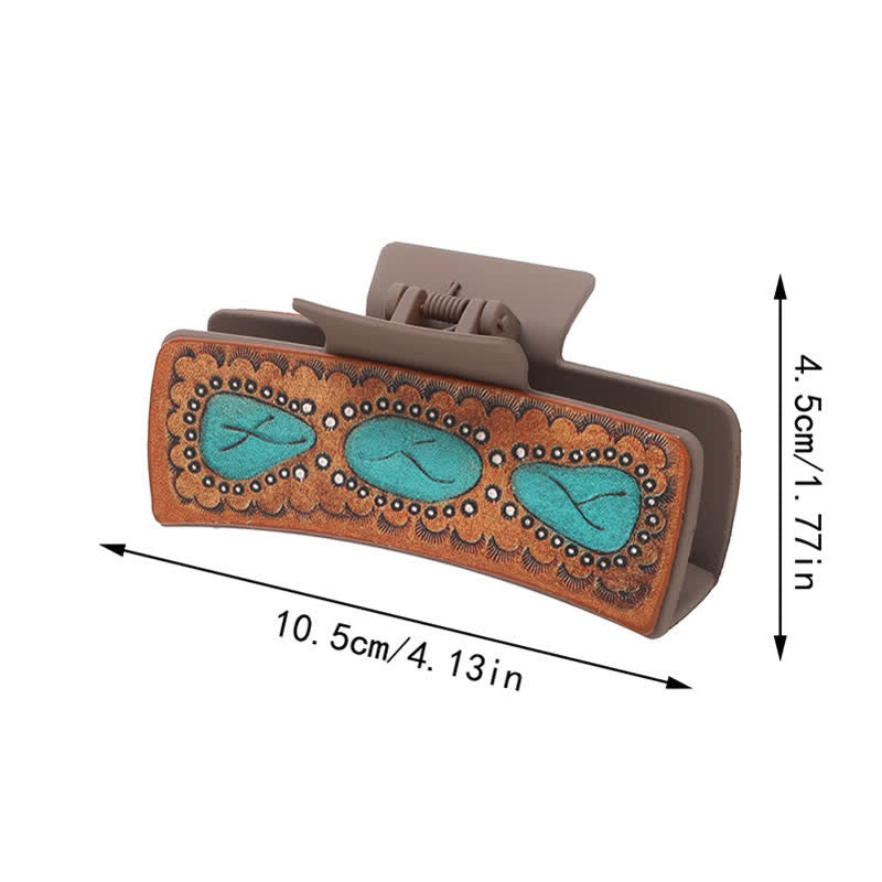Women's Sunflower Letters Print Western Hair Claw Clip - image 4