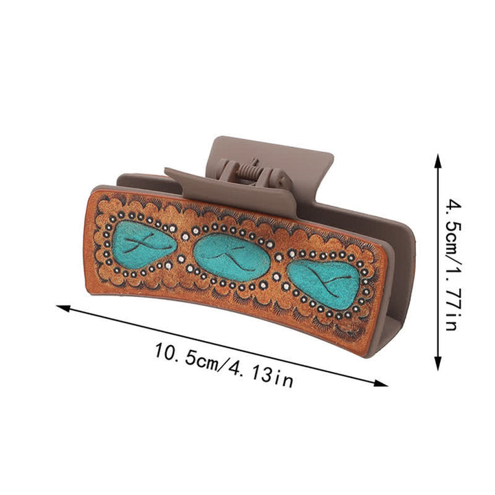 Women's Sunflower Letters Print Western Hair Claw Clip - image 4