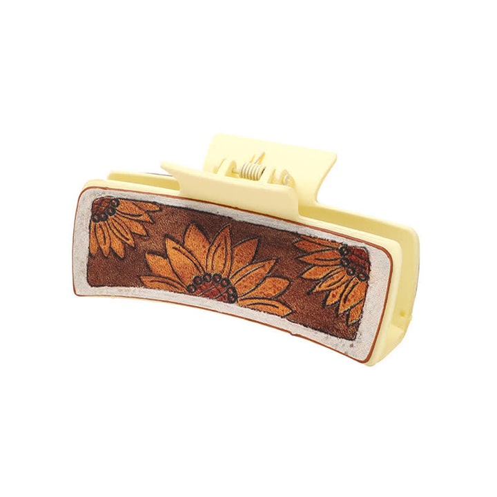 Women's Sunflower Letters Print Western Hair Claw Clip - Style #4 - image 7