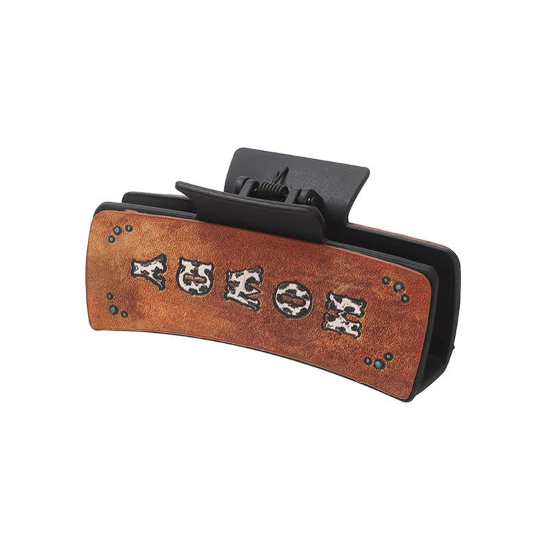 Women's Sunflower Letters Print Western Hair Claw Clip - Style #2 - image 5