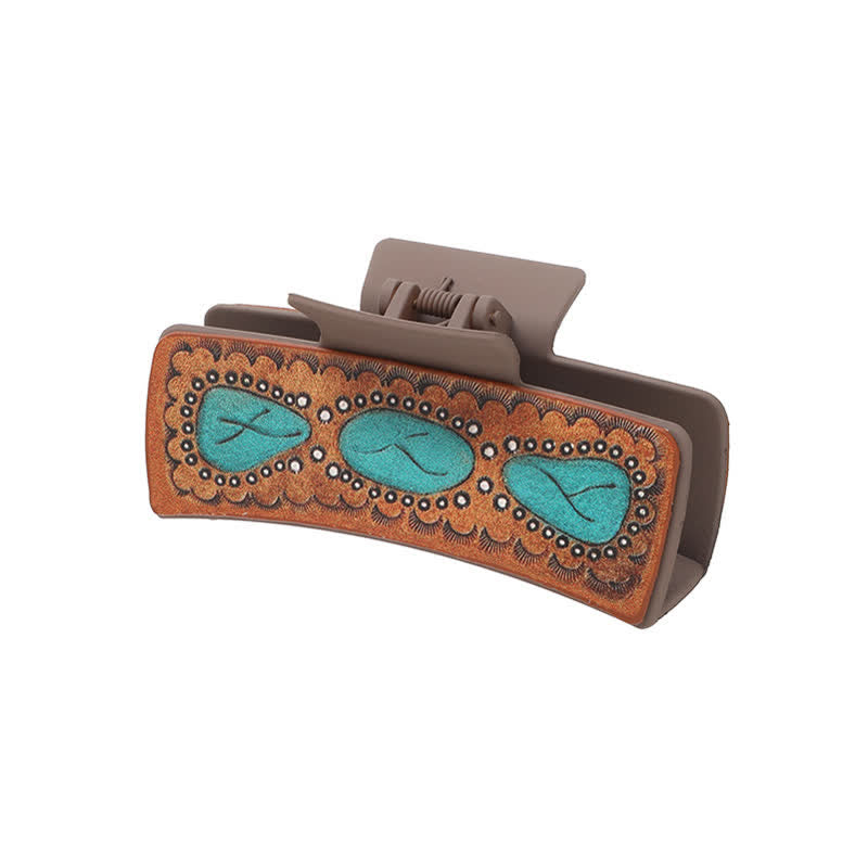 Women's Sunflower Letters Print Western Hair Claw Clip - image 3