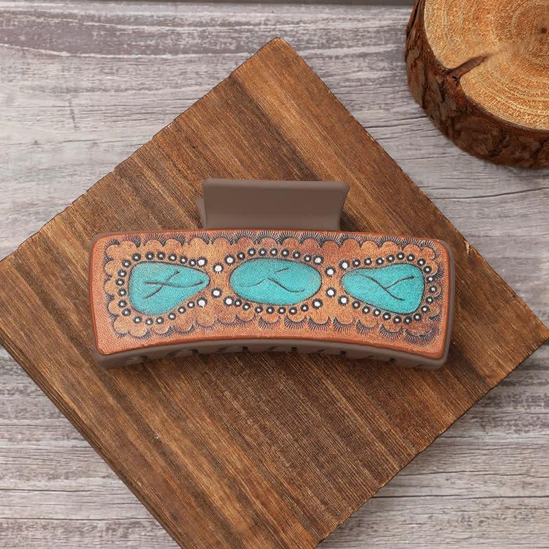 Women's Sunflower Letters Print Western Hair Claw Clip - image 2