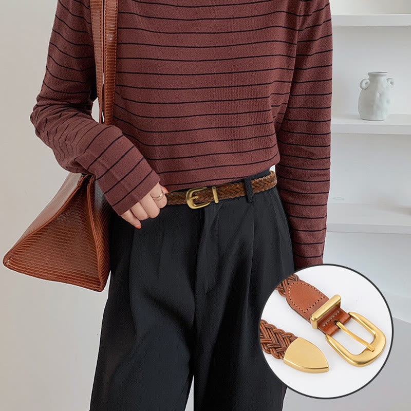 Vegan Leather Braided Belt Women's Waist Belt - image 1