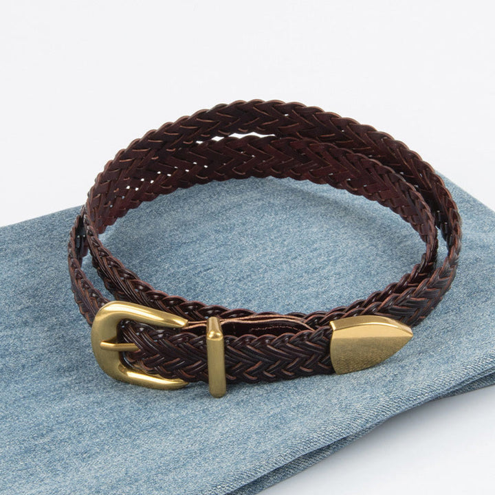 Vegan Leather Braided Belt Women's Waist Belt - image 3