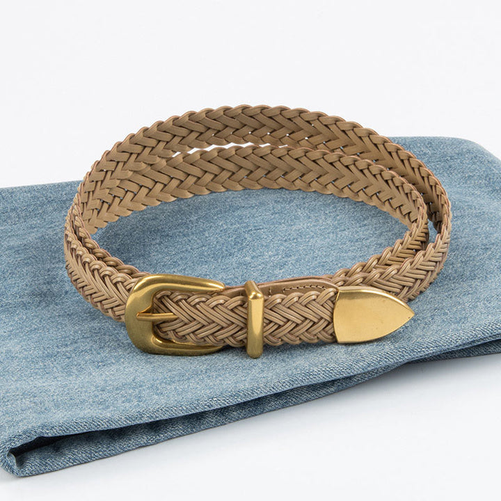 Vegan Leather Braided Belt Women's Waist Belt - image 4