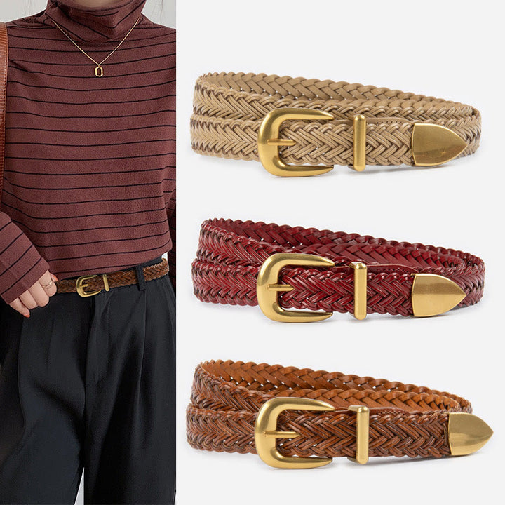 Vegan Leather Braided Belt Women's Waist Belt - image 0