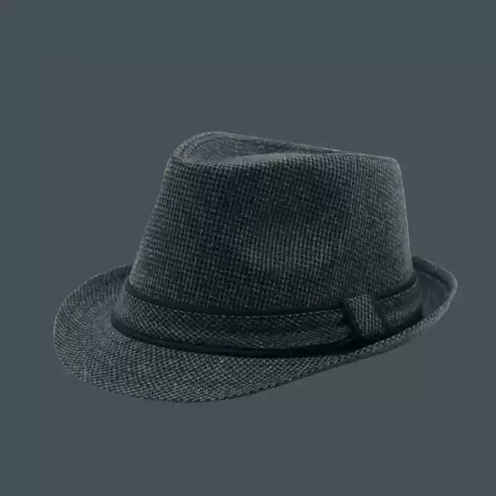 Men's British Plaid Houndstooth Pattern Summer Fedora Hat - Dark Gray - M (22"-22 7/8") - image 7