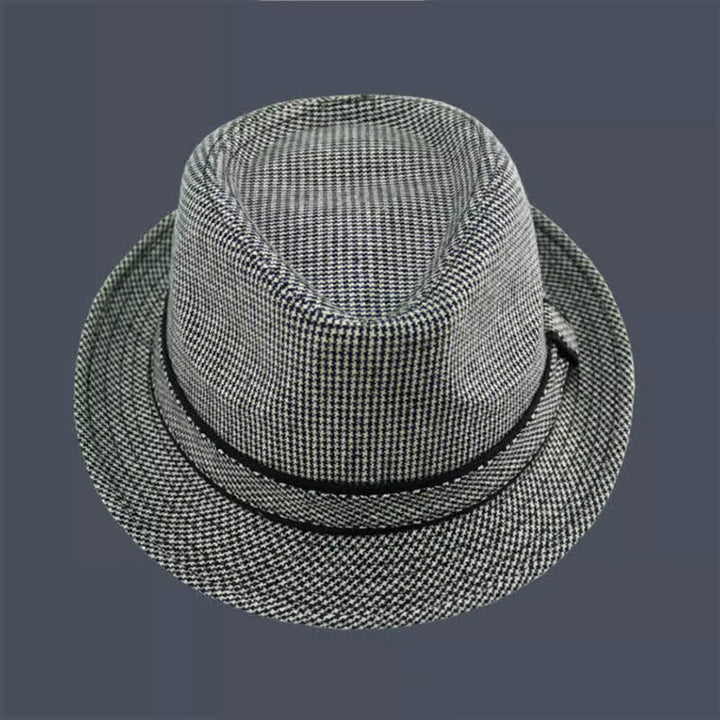 Men's British Plaid Houndstooth Pattern Summer Fedora Hat - image 4