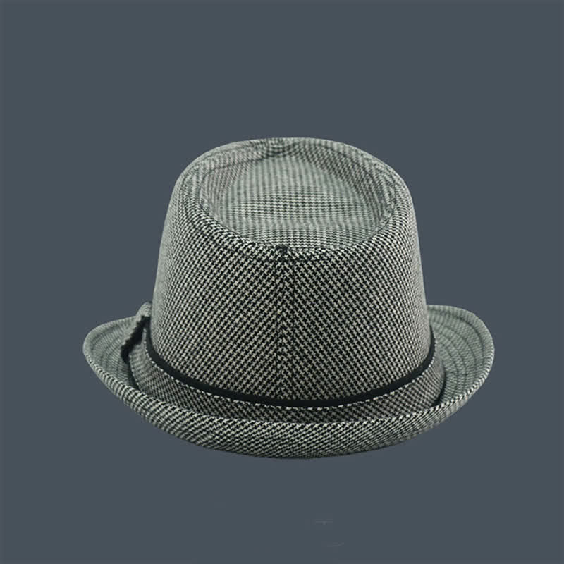 Men's British Plaid Houndstooth Pattern Summer Fedora Hat - image 5