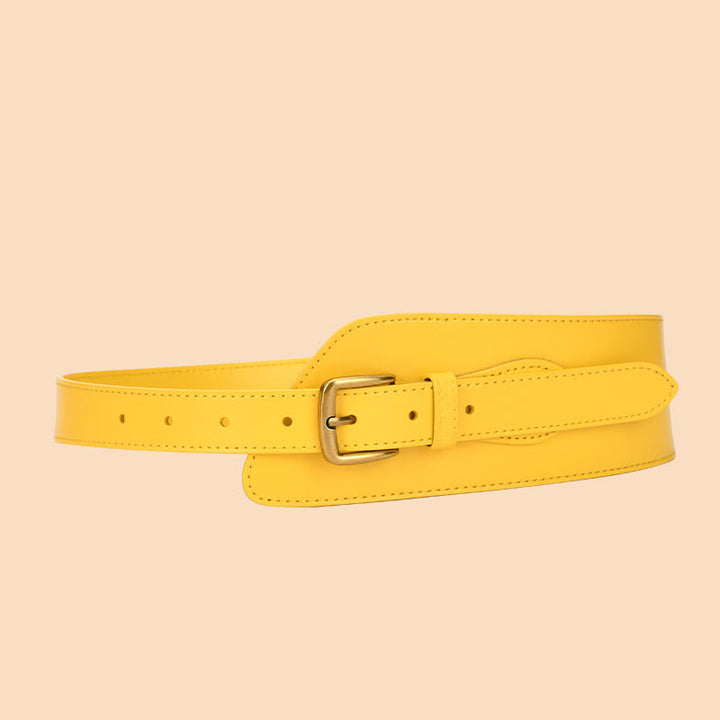Girdle Waistband Women's Genuine Leather Corset Belt - Gold - image 11