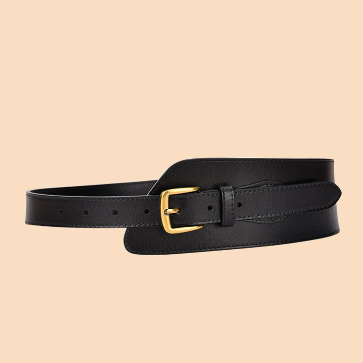 Girdle Waistband Women's Genuine Leather Corset Belt - Black - image 12