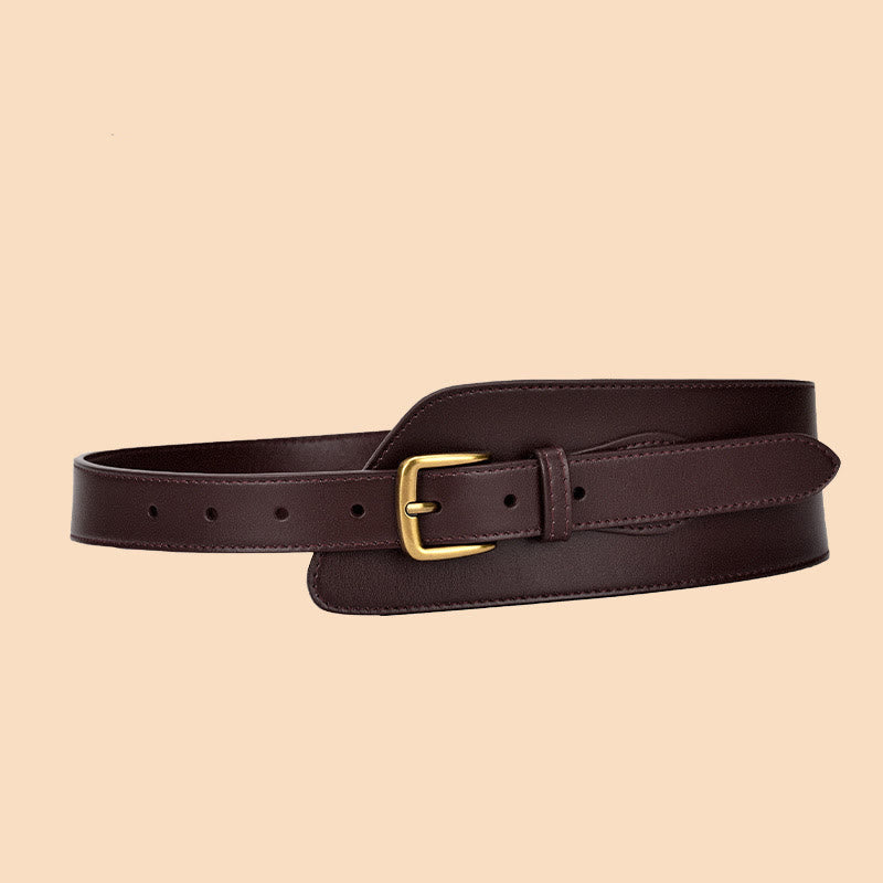 Girdle Waistband Women's Genuine Leather Corset Belt - SaddleBrown - image 20