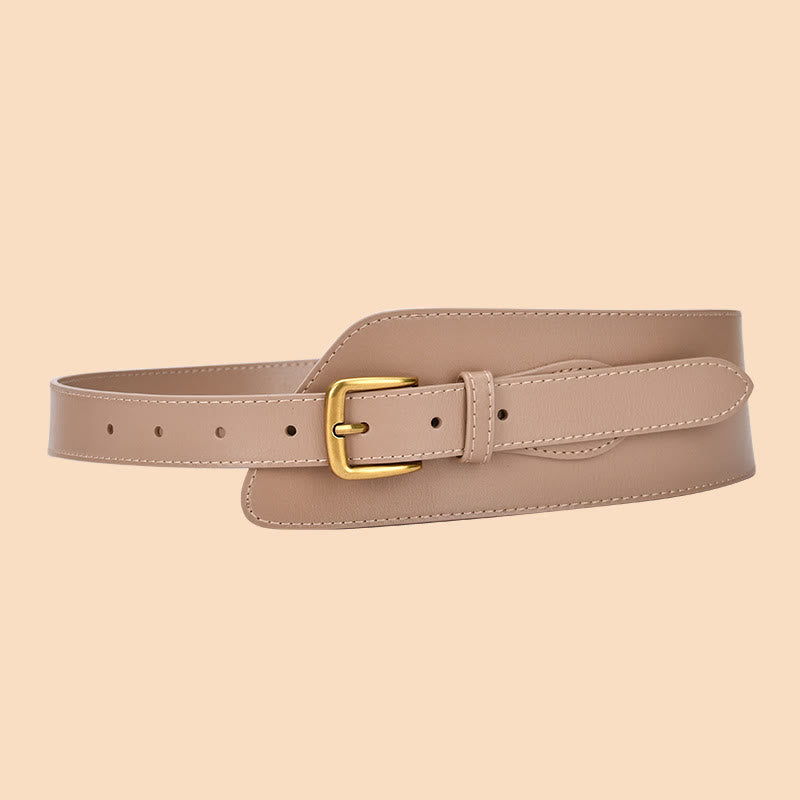 Girdle Waistband Women's Genuine Leather Corset Belt - BurlyWood - image 10