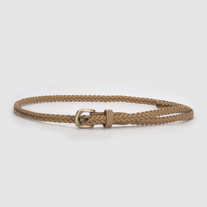 Vintage Braided Belt Girdle Waist Belt Without Holes - #B - BurlyWood - 43.31in / 110cm(Included the buckle) - image 17