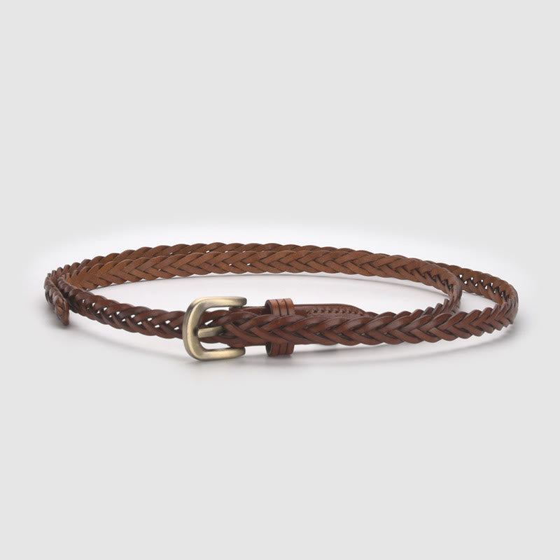 Vintage Braided Belt Girdle Waist Belt Without Holes - #B - Sienna - 43.31in / 110cm(Included the buckle) - image 15