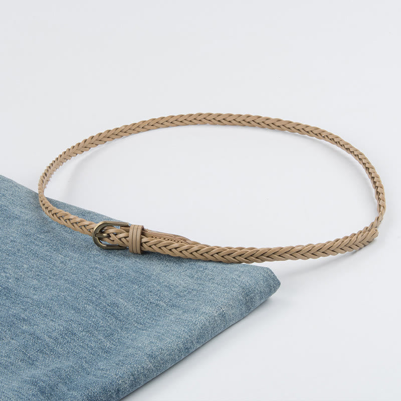 Vintage Braided Belt Girdle Waist Belt Without Holes - image 5