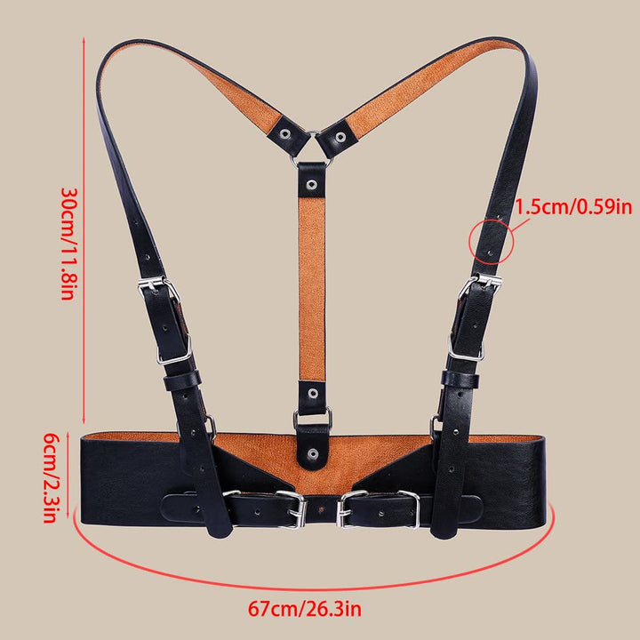 Steampunk Leather Waistband Adjustable Strap Corset Belt - image 13