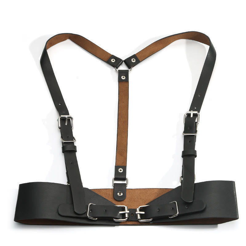 Steampunk Leather Waistband Adjustable Strap Corset Belt - image 12