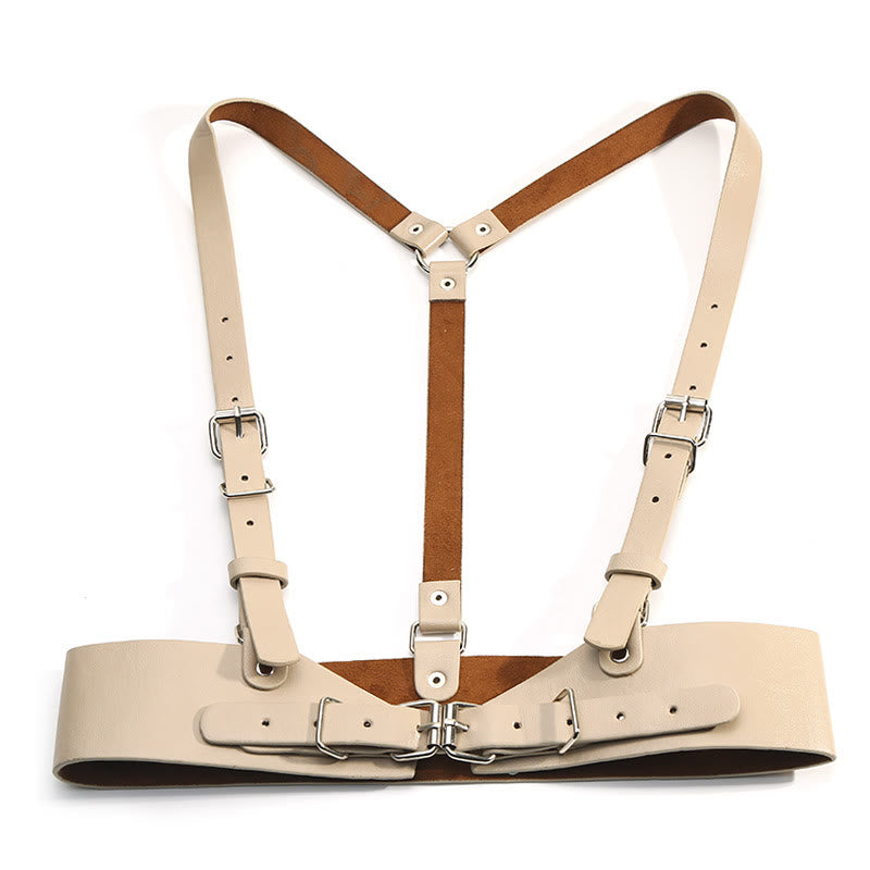 Steampunk Leather Waistband Adjustable Strap Corset Belt - Small - BlanchedAlmond - image 11
