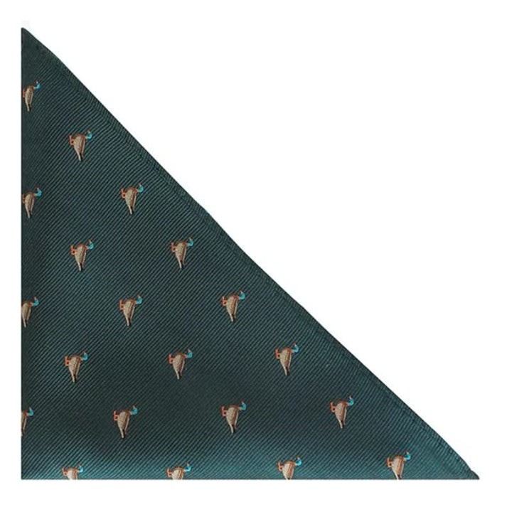 Men's Dark Green Duck Motifs Bow Tie - Pocket Square - image 5