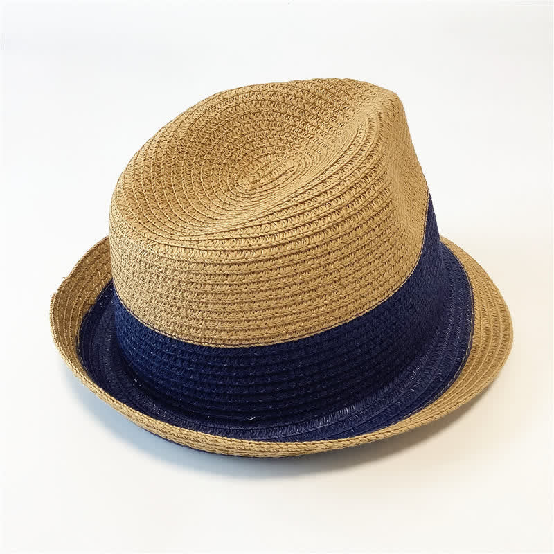 Funny Summer Color Matching Straw Fedora Hat - image 4