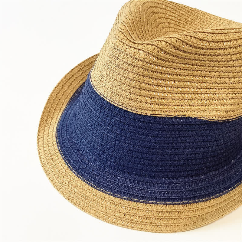Funny Summer Color Matching Straw Fedora Hat - image 6