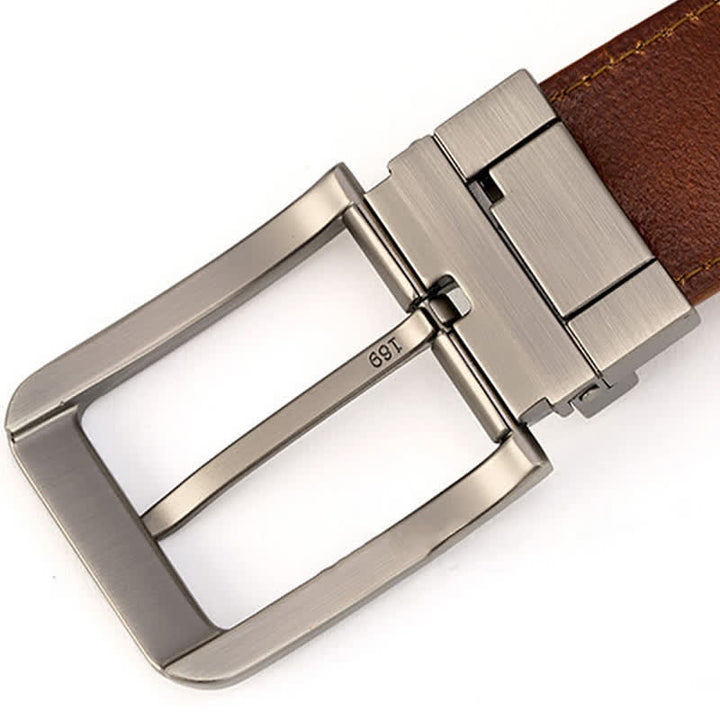 Men's Simple Capable Sewing Detailed Leather Belt - image 2
