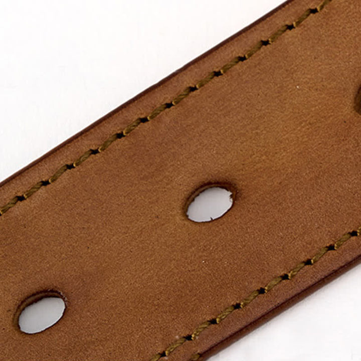 Men's Simple Capable Sewing Detailed Leather Belt - image 4