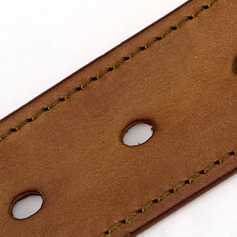Men's Simple Capable Sewing Detailed Leather Belt - image 4