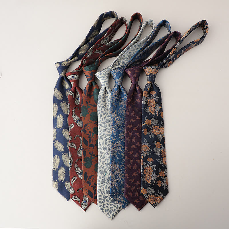 Men's Vintage Jacquard Fluttering Feathers Necktie - image 4