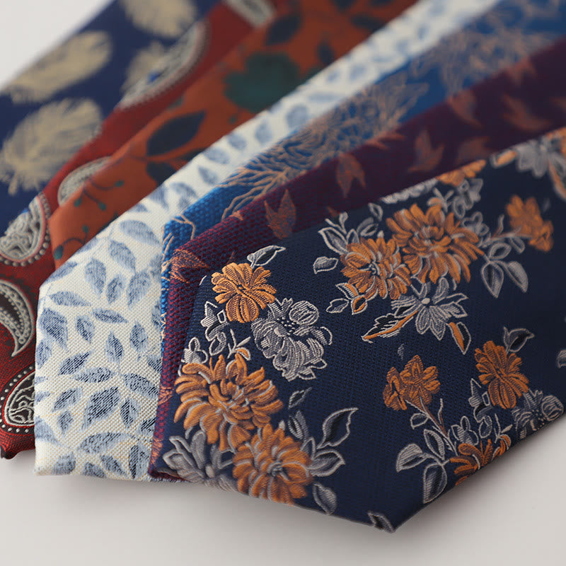Men's Vintage Jacquard Fluttering Feathers Necktie - image 3