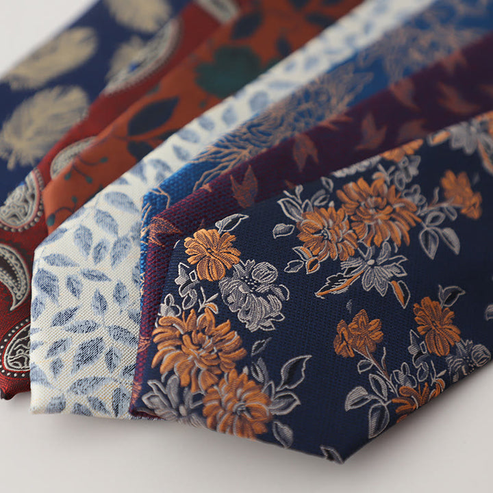 Men's Vintage Jacquard Fluttering Feathers Necktie - image 3