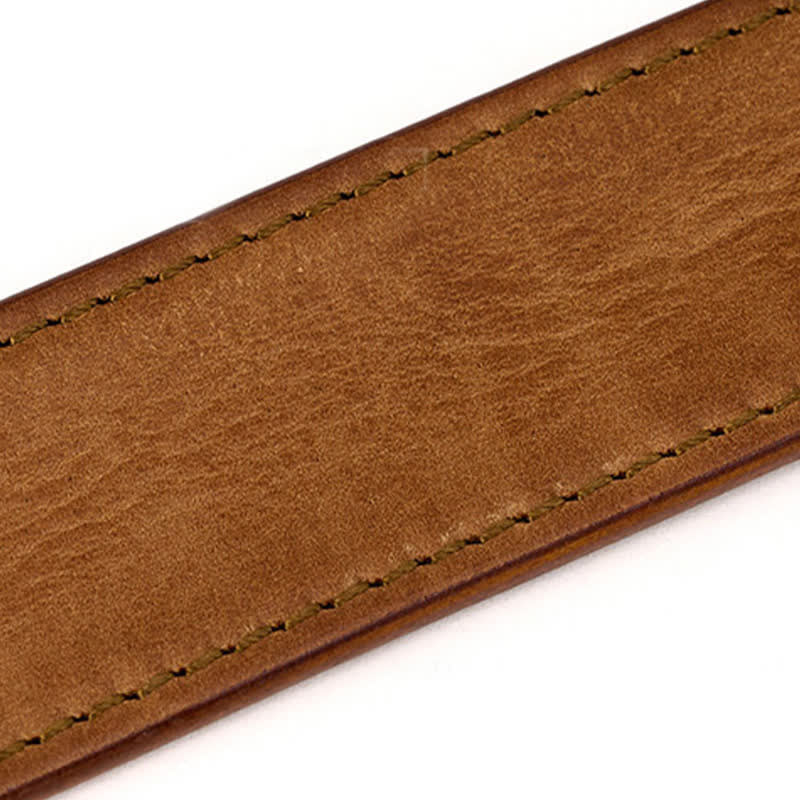 Men's Simple Capable Sewing Detailed Leather Belt - image 3