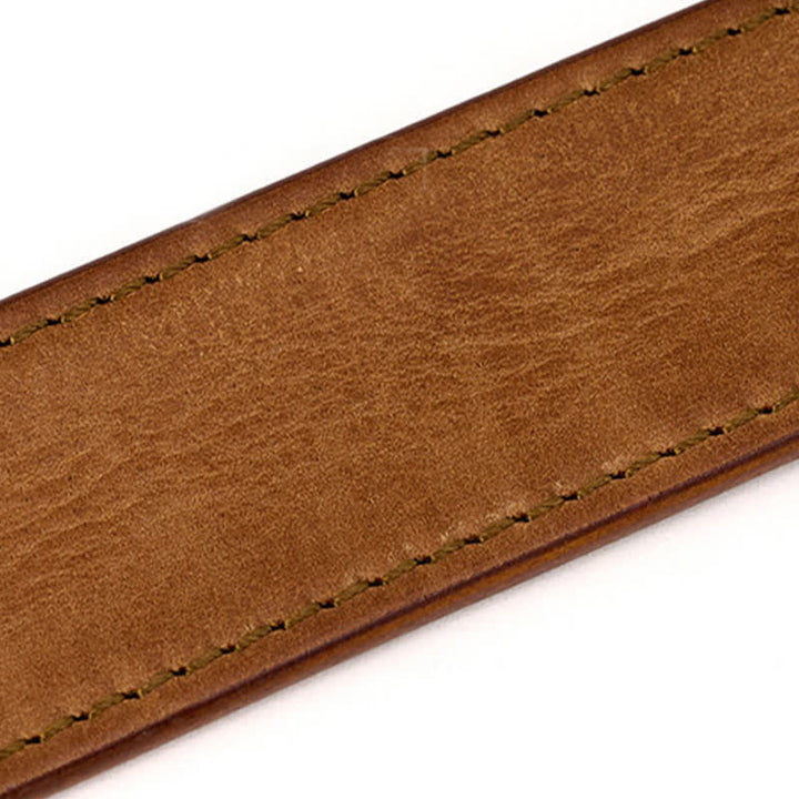 Men's Simple Capable Sewing Detailed Leather Belt - image 3