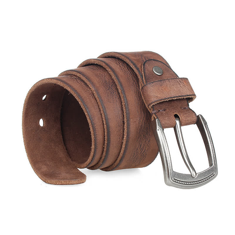 Men's Vintage Top Layer Cowhide Washed Leather Belt - image 0