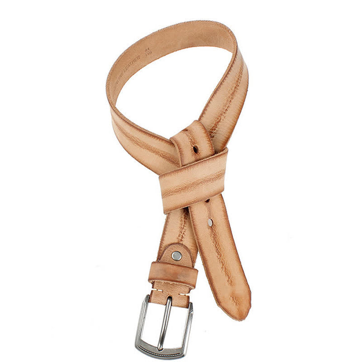 Men's Vintage Top Layer Cowhide Washed Leather Belt - image 12