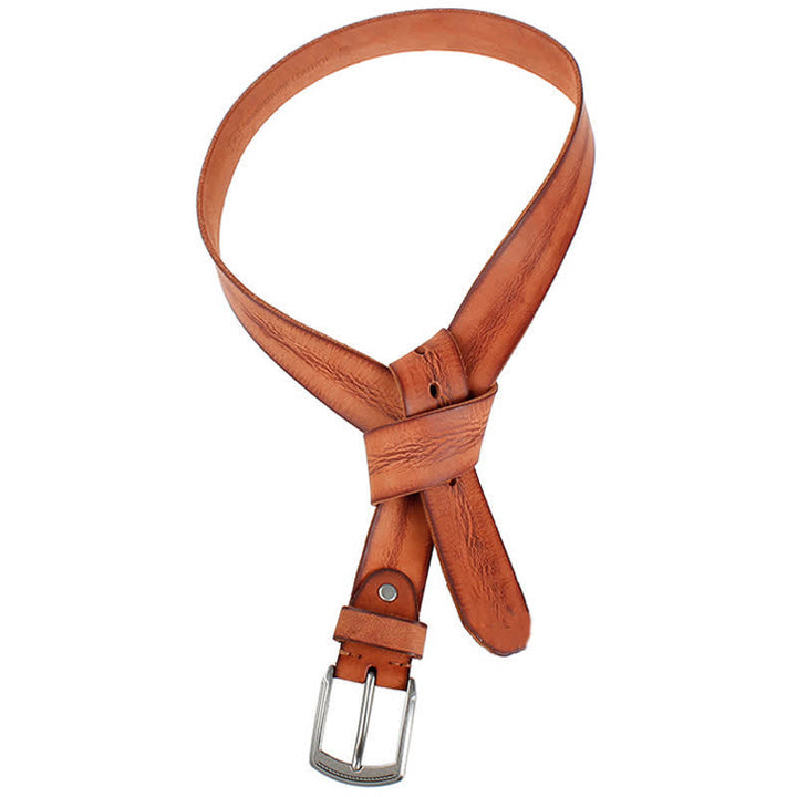 Men's Vintage Top Layer Cowhide Washed Leather Belt - image 15