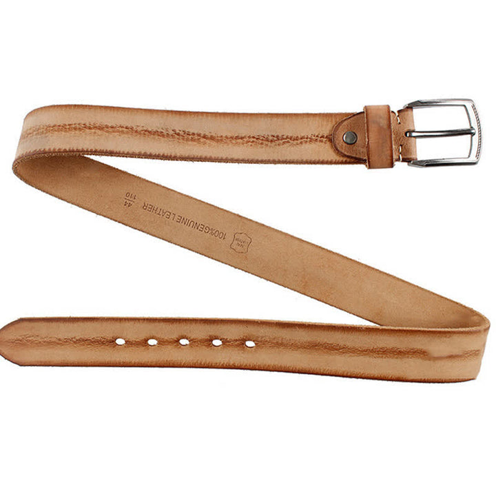 Men's Vintage Top Layer Cowhide Washed Leather Belt - image 11