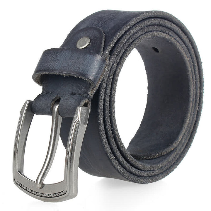 Men's Vintage Top Layer Cowhide Washed Leather Belt - Black - 44 - image 7