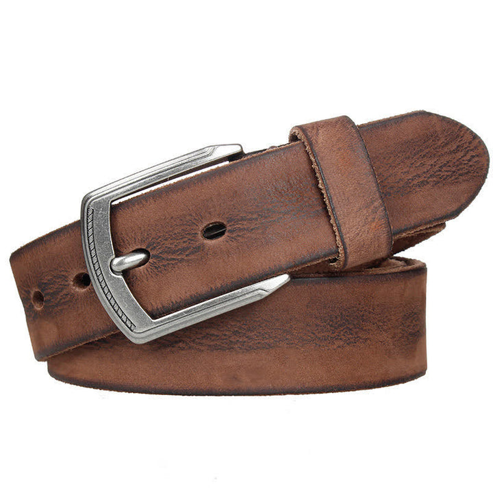 Men's Vintage Top Layer Cowhide Washed Leather Belt - image 2