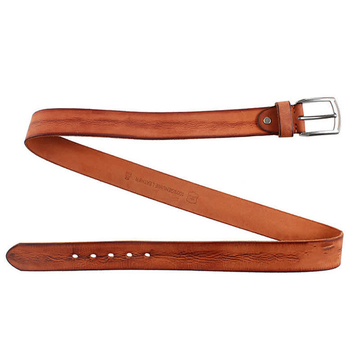 Men's Vintage Top Layer Cowhide Washed Leather Belt - image 14