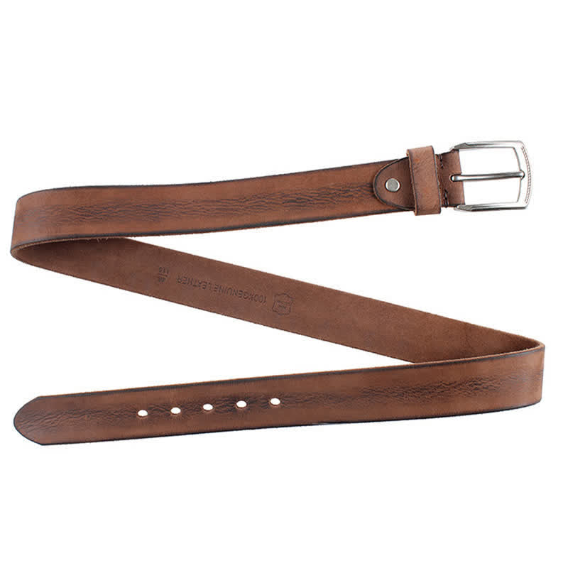 Men's Vintage Top Layer Cowhide Washed Leather Belt - image 3