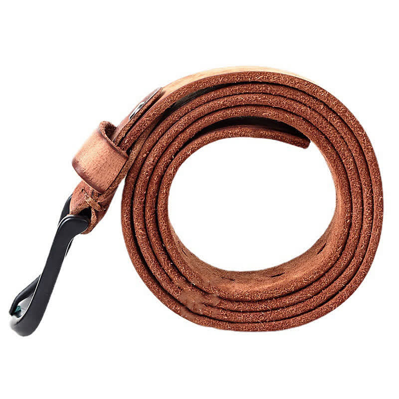 Men's Minimalist Style Dull Polish Leather Belt - image 3