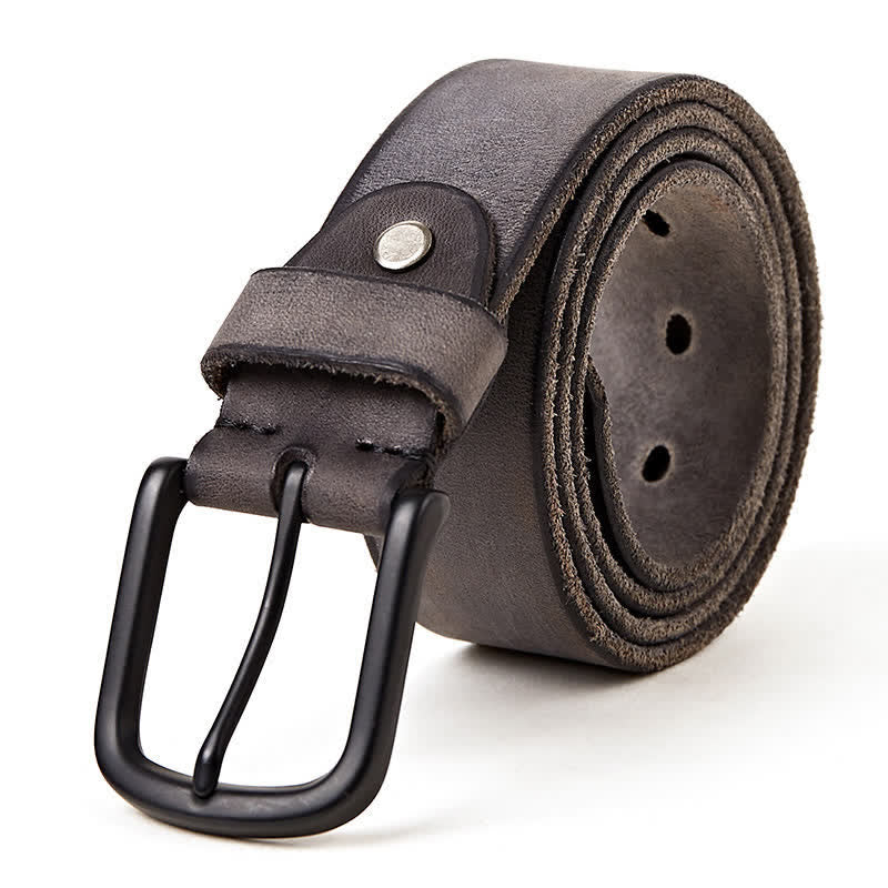 Men's Minimalist Style Dull Polish Leather Belt - Dark Gray - 44 - image 15