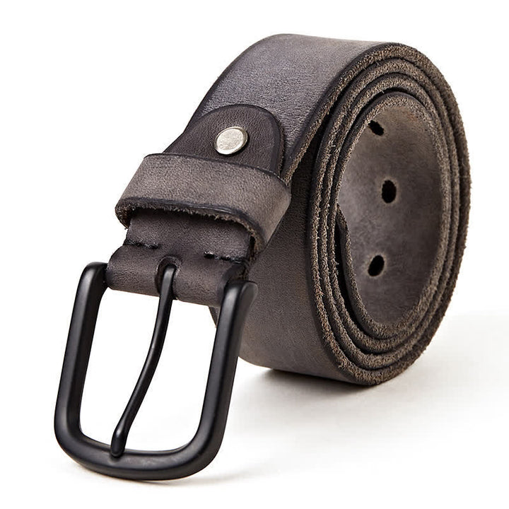 Men's Minimalist Style Dull Polish Leather Belt - Dark Gray - 44 - image 15