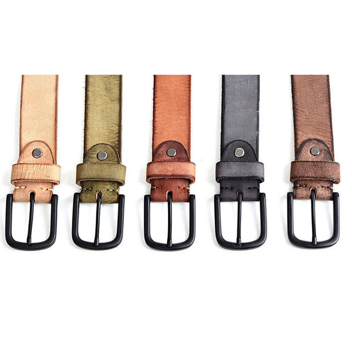 Men's Minimalist Style Dull Polish Leather Belt - image 5